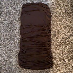 Ruched Brown Strapless Cocktail Dress from Akira Size Small NWT